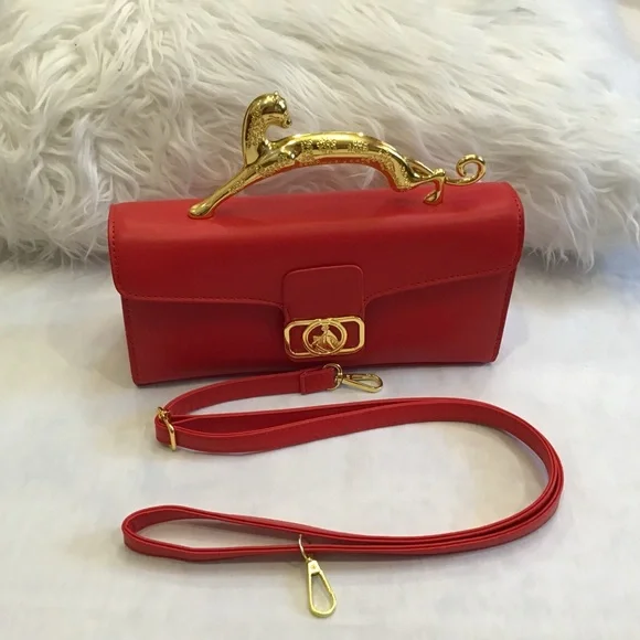 New luxury handbag with red handle - Picture 2 of 5